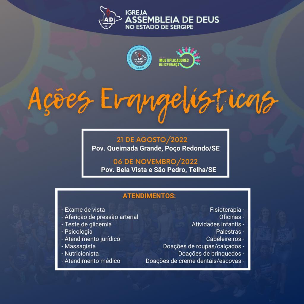 Ações socioevangelísticas serão realizadas neste segundo semestre